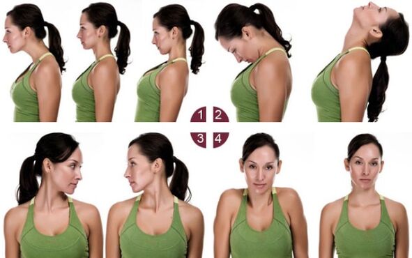 Un complesso di esercizi di ginnastica per il collo per l'osteocondosi